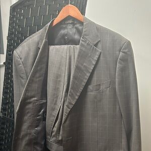 Men's Gray Checkered Suit